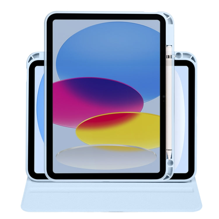 For iPad 2025 / 2022 Acrylic 360 Degree Rotation Holder Tablet Leather Case(Ice Blue) - iPad 2025 / 2022 Cases by buy2fix | Online Shopping UK | buy2fix