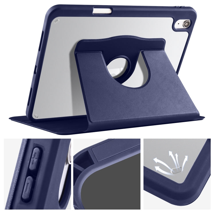 For iPad 2025 / 2022 Acrylic 360 Degree Rotation Holder Tablet Leather Case(Dark Blue) - iPad 2025 / 2022 Cases by buy2fix | Online Shopping UK | buy2fix