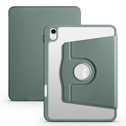 For iPad 2025 / 2022 Acrylic 360 Degree Rotation Holder Tablet Leather Case(Pine Green) - iPad 2025 / 2022 Cases by buy2fix | Online Shopping UK | buy2fix