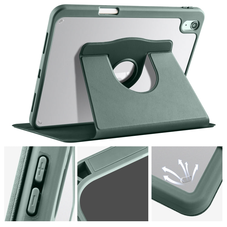 For iPad 2025 / 2022 Acrylic 360 Degree Rotation Holder Tablet Leather Case(Pine Green) - iPad 2025 / 2022 Cases by buy2fix | Online Shopping UK | buy2fix