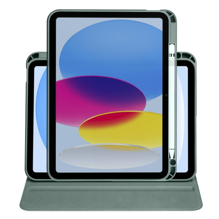 For iPad 2025 / 2022 Acrylic 360 Degree Rotation Holder Tablet Leather Case(Pine Green) - iPad 2025 / 2022 Cases by buy2fix | Online Shopping UK | buy2fix