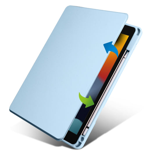 For iPad 10.2 2022 / 2021 / 2020 / 2019 Acrylic 360 Degree Rotation Holder Tablet Leather Case(Ice Blue) - iPad 10.2 Cases by buy2fix | Online Shopping UK | buy2fix