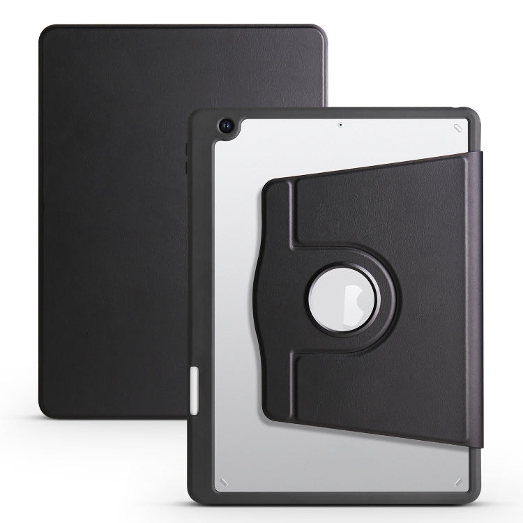 For iPad 10.2 2022 / 2021 / 2020 / 2019 Acrylic 360 Degree Rotation Holder Tablet Leather Case(Black) - iPad 10.2 Cases by buy2fix | Online Shopping UK | buy2fix