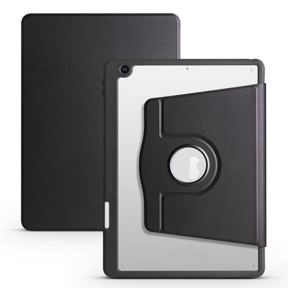 For iPad 10.2 2022 / 2021 / 2020 / 2019 Acrylic 360 Degree Rotation Holder Tablet Leather Case(Black) - iPad 10.2 Cases by buy2fix | Online Shopping UK | buy2fix