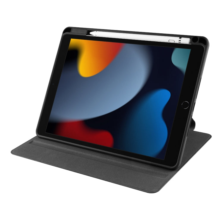 For iPad 10.2 2022 / 2021 / 2020 / 2019 Acrylic 360 Degree Rotation Holder Tablet Leather Case(Black) - iPad 10.2 Cases by buy2fix | Online Shopping UK | buy2fix