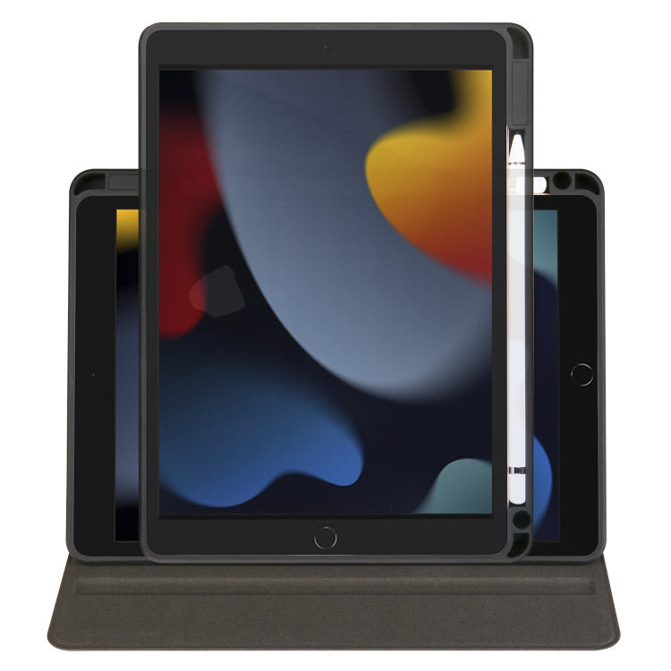 For iPad 10.2 2022 / 2021 / 2020 / 2019 Acrylic 360 Degree Rotation Holder Tablet Leather Case(Black) - iPad 10.2 Cases by buy2fix | Online Shopping UK | buy2fix