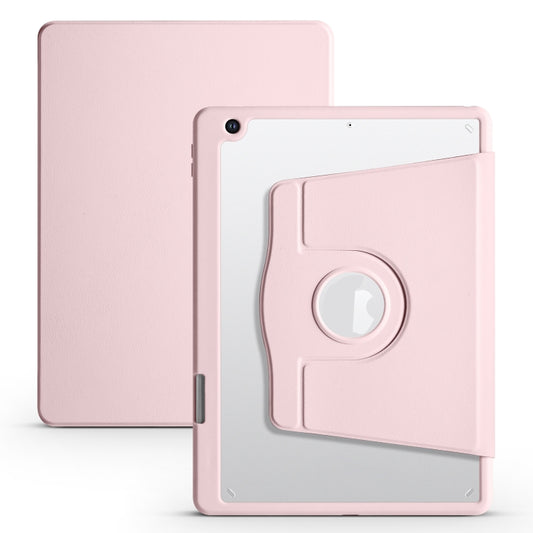 For iPad 10.2 2022 / 2021 / 2020 / 2019 Acrylic 360 Degree Rotation Holder Tablet Leather Case(Sand Pink) - iPad 10.2 Cases by buy2fix | Online Shopping UK | buy2fix