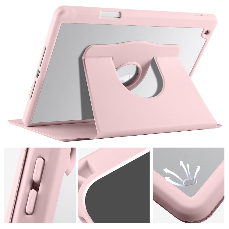 For iPad 10.2 2022 / 2021 / 2020 / 2019 Acrylic 360 Degree Rotation Holder Tablet Leather Case(Sand Pink) - iPad 10.2 Cases by buy2fix | Online Shopping UK | buy2fix
