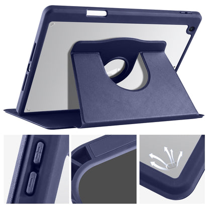 For iPad 10.2 2022 / 2021 / 2020 / 2019 Acrylic 360 Degree Rotation Holder Tablet Leather Case(Dark Blue) - iPad 10.2 Cases by buy2fix | Online Shopping UK | buy2fix