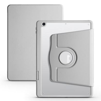 For iPad 10.2 2022 / 2021 / 2020 / 2019 Acrylic 360 Degree Rotation Holder Tablet Leather Case(Fog Grey) - iPad 10.2 Cases by buy2fix | Online Shopping UK | buy2fix