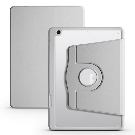 For iPad 10.2 2022 / 2021 / 2020 / 2019 Acrylic 360 Degree Rotation Holder Tablet Leather Case(Fog Grey) - iPad 10.2 Cases by buy2fix | Online Shopping UK | buy2fix