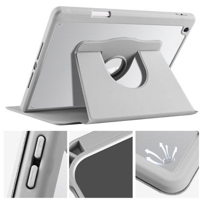 For iPad 10.2 2022 / 2021 / 2020 / 2019 Acrylic 360 Degree Rotation Holder Tablet Leather Case(Fog Grey) - iPad 10.2 Cases by buy2fix | Online Shopping UK | buy2fix