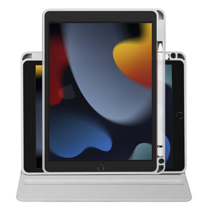 For iPad 10.2 2022 / 2021 / 2020 / 2019 Acrylic 360 Degree Rotation Holder Tablet Leather Case(Fog Grey) - iPad 10.2 Cases by buy2fix | Online Shopping UK | buy2fix
