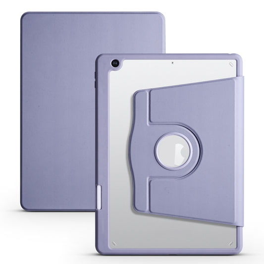 For iPad 10.2 2022 / 2021 / 2020 / 2019 Acrylic 360 Degree Rotation Holder Tablet Leather Case(Lavender Purple) - iPad 10.2 Cases by buy2fix | Online Shopping UK | buy2fix