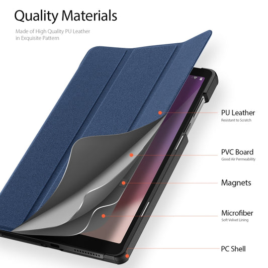For Lenovo Tab M8 4th Gen DUX DUCIS Domo Series Magnetic Flip Leather Tablet Case(Blue) - Lenovo by DUX DUCIS | Online Shopping UK | buy2fix