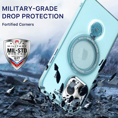 For iPhone 14 360 Degree Rotation Holder MagSafe Magnetic Phone Case(Light Blue) by buy2fix