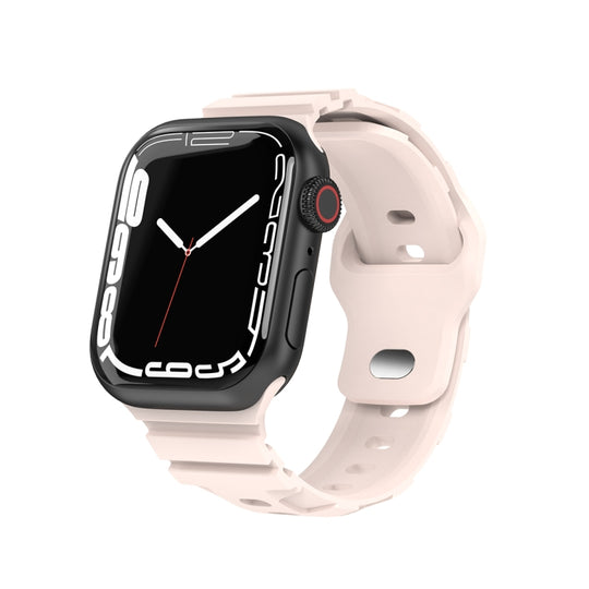 Sports Silicone Watch Band For Apple Watch Series 9&8&7 41mm / SE 3&SE 2&6&SE&5&4 40mm / 3&2&1 38mm(Sand Pink)