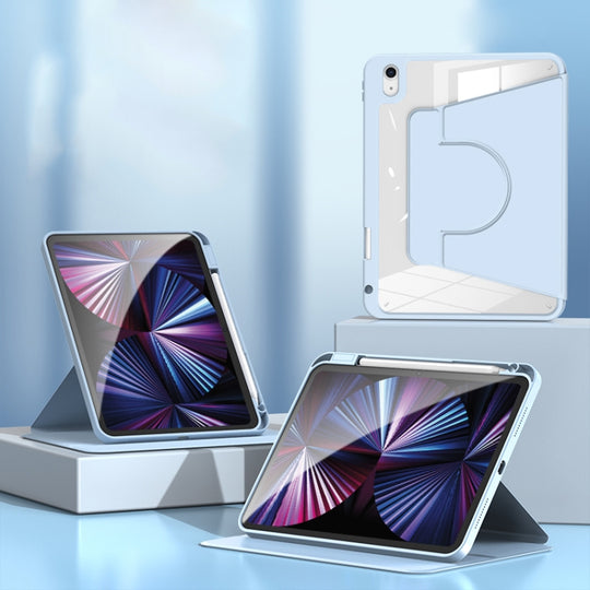 2 in 1 Acrylic Split Rotating Leather Tablet Case For iPad Air 13 2025 / 2024 / iPad Pro 12.9 2022 / 2020 / 2021 / 2018(Ice Blue)