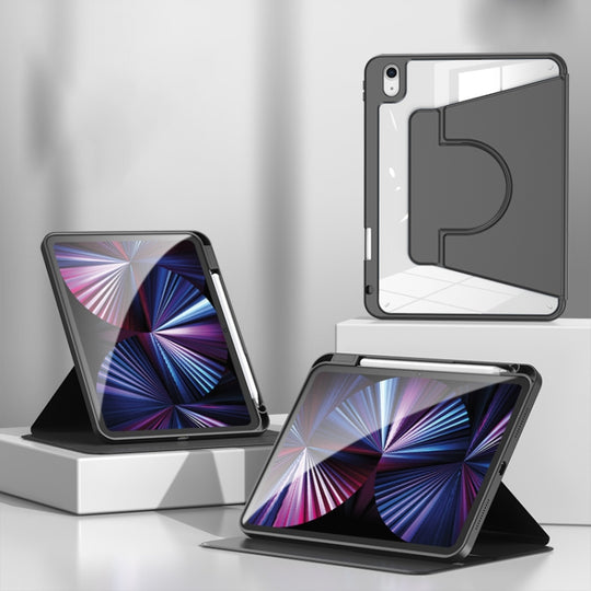 2 in 1 Acrylic Split Rotating Leather Tablet Case For iPad Air 13 2025 / 2024 / iPad Pro 12.9 2022 / 2020 / 2021 / 2018(Black)