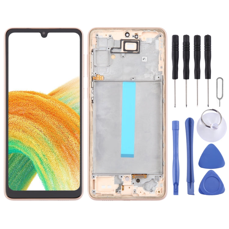 For Samsung Galaxy A33 5G SM-A336 6.36 inch OLED LCD Screen Digitizer Full Assembly with Frame (Gold) - LCD Screen by buy2fix | Online Shopping UK | buy2fix