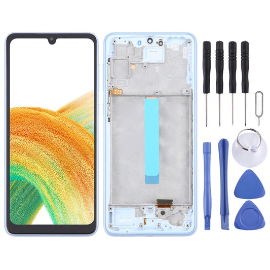 For Samsung Galaxy A33 5G SM-A336 6.36 inch OLED LCD Screen Digitizer Full Assembly with Frame (Blue) - LCD Screen by buy2fix | Online Shopping UK | buy2fix