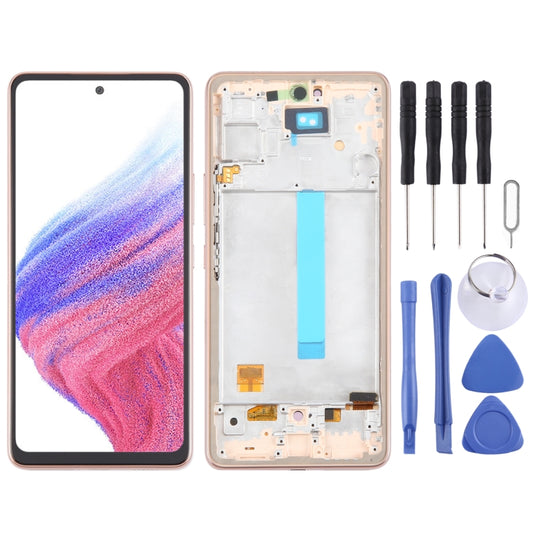 For Samsung Galaxy A53 5G SM-A536 6.48 inch OLED LCD Screen Digitizer Full Assembly with Frame (Gold) - LCD Screen by buy2fix | Online Shopping UK | buy2fix