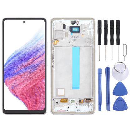 For Samsung Galaxy A53 5G SM-A536 6.48 inch OLED LCD Screen Digitizer Full Assembly with Frame (White) - LCD Screen by buy2fix | Online Shopping UK | buy2fix