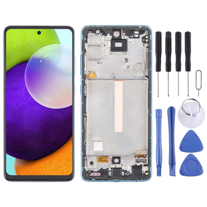 For Samsung Galaxy A52 4G SM-A525 6.43 inch OLED LCD Screen Digitizer Full Assembly with Frame (Blue) - LCD Screen by buy2fix | Online Shopping UK | buy2fix