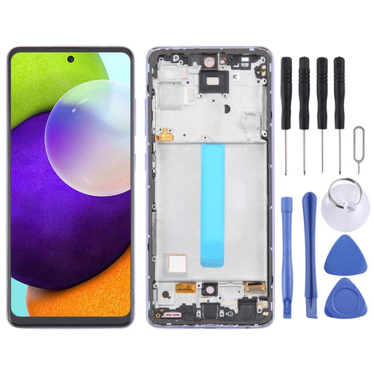 For Samsung Galaxy A52 4G SM-A525 6.43 inch OLED LCD Screen Digitizer Full Assembly with Frame (Purple) - LCD Screen by buy2fix | Online Shopping UK | buy2fix