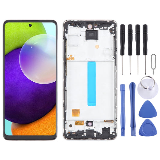 For Samsung Galaxy A52 4G SM-A525 6.43 inch OLED LCD Screen Digitizer Full Assembly with Frame (White) - LCD Screen by buy2fix | Online Shopping UK | buy2fix