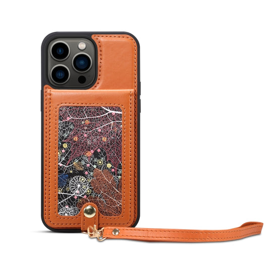 For iPhone 14 ESEBLE Star Series Lanyard Holder Card Slot Phone Case(Brown) - iPhone 14 Cases by ESEBLE | Online Shopping UK | buy2fix