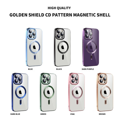 For iPhone 12 Pro CD Texture Plating TPU MagSafe Phone Case with Lens Film(Black) by buy2fix