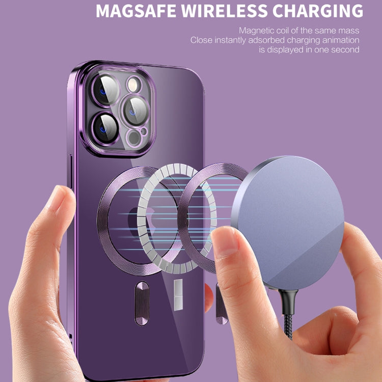 For iPhone 11 Pro Max CD Texture Plating TPU MagSafe Phone Case with Lens Film(Black) by buy2fix