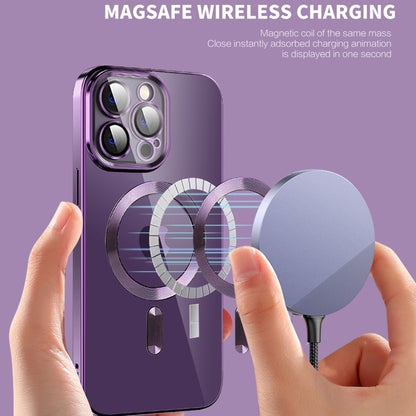 For iPhone 11 Pro Max CD Texture Plating TPU MagSafe Phone Case with Lens Film(Black) by buy2fix