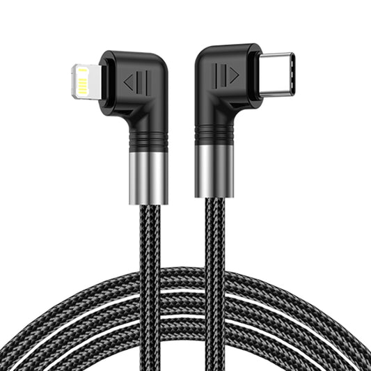 A9 30W USB-C/Type-C to 8 Pin Double Elbow Data Cable, Length:3m by buy2fix