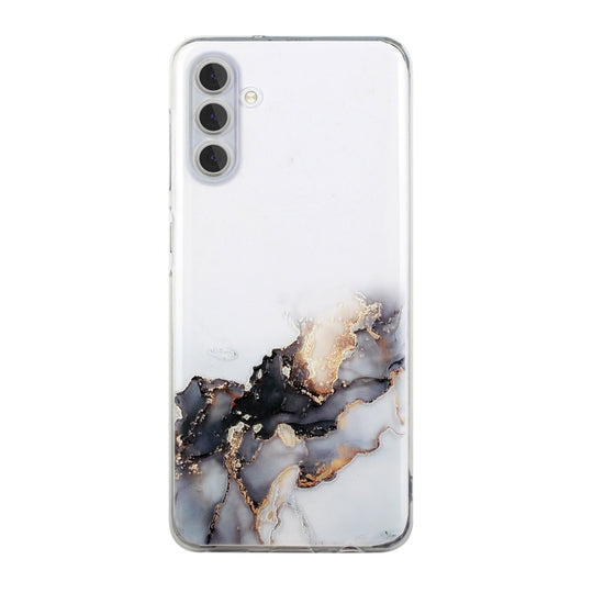 For Samsung Galaxy A14 5G / 4G Hollow Marble Pattern TPU Precise Hole Phone Case(Black)