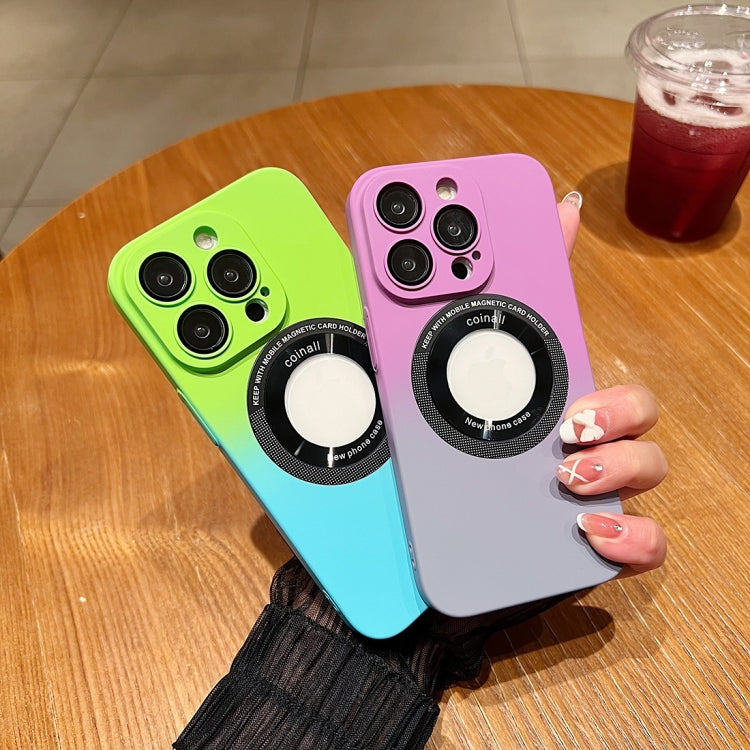 For iPhone 12 Gradient Skin Feel MagSafe Magnetic Phone Case(Orange + Yellow) by buy2fix