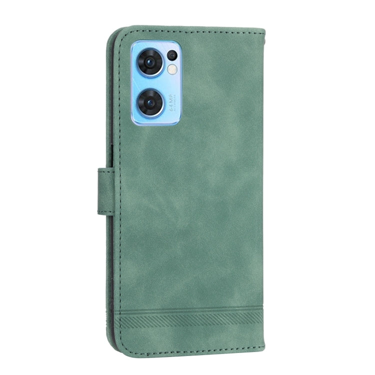 For OPPO Reno7 5G Dierfeng Dream Line Leather Phone Case(Green) by buy2fix
