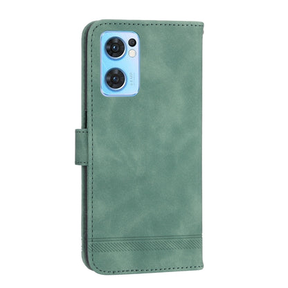 For OPPO Reno7 5G Dierfeng Dream Line Leather Phone Case(Green) by buy2fix