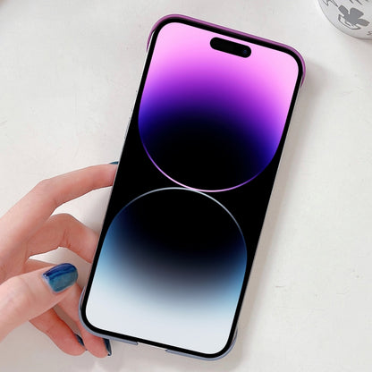 For iPhone 12 Frameless Skin Feel Gradient Phone Case(Dark Purple + Grey) by buy2fix