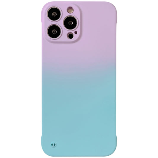 For iPhone XR Frameless Skin Feel Gradient Phone Case(Light Purple + Light Blue) by buy2fix