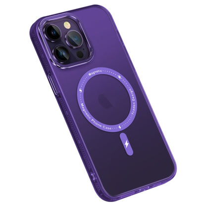 For iPhone 14 Colorful Series TPU+PC Magsafe Magnetic Phone Case(Purple) by buy2fix