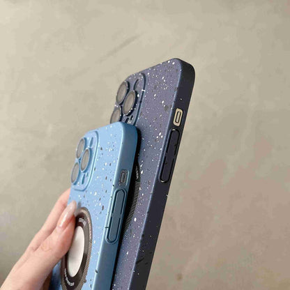 For iPhone 12 Pro Max Splash Ink MagSafe Magnetic Phone Case(Purple) by buy2fix