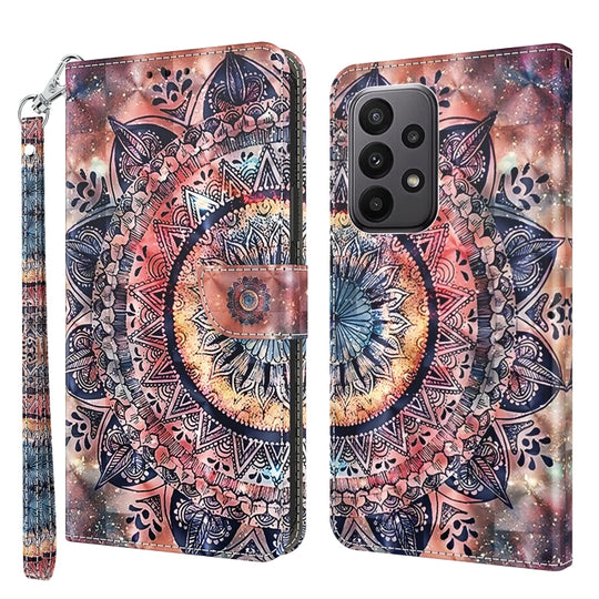For Samsung Galaxy A24 4G 3D Painted Leather Phone Case(Colorful Mandala)