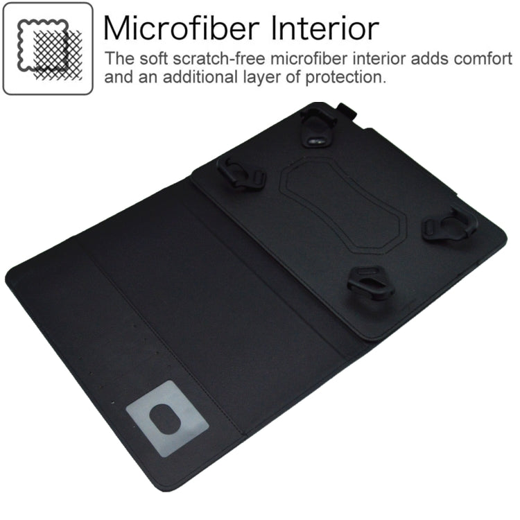 For 7 inch Suede Cross Texture Magnetic Clasp Leather Tablet Case(Black) - 7 inch by buy2fix | Online Shopping UK | buy2fix