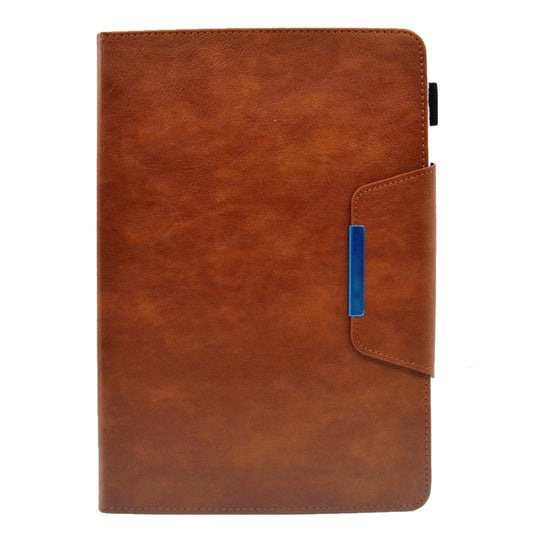 For 7 inch Suede Cross Texture Magnetic Clasp Leather Tablet Case(Brown) - 7 inch by buy2fix | Online Shopping UK | buy2fix