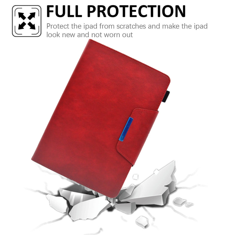 For 7 inch Suede Cross Texture Magnetic Clasp Leather Tablet Case(Red) - 7 inch by buy2fix | Online Shopping UK | buy2fix