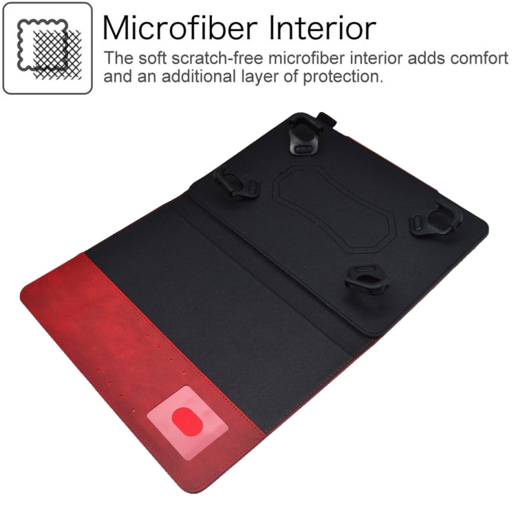 For 7 inch Suede Cross Texture Magnetic Clasp Leather Tablet Case(Red) - 7 inch by buy2fix | Online Shopping UK | buy2fix