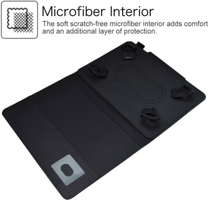 For 8 inch Suede Cross Texture Magnetic Clasp Leather Tablet Case(Black) - 8 inch by buy2fix | Online Shopping UK | buy2fix