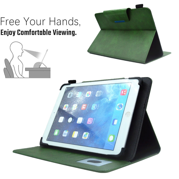 For 8 inch Suede Cross Texture Magnetic Clasp Leather Tablet Case(Green) - 8 inch by buy2fix | Online Shopping UK | buy2fix